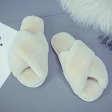 Winter Women Cozy Home Furry Slippers White Women's Shoes - Tophatter Daily Deals