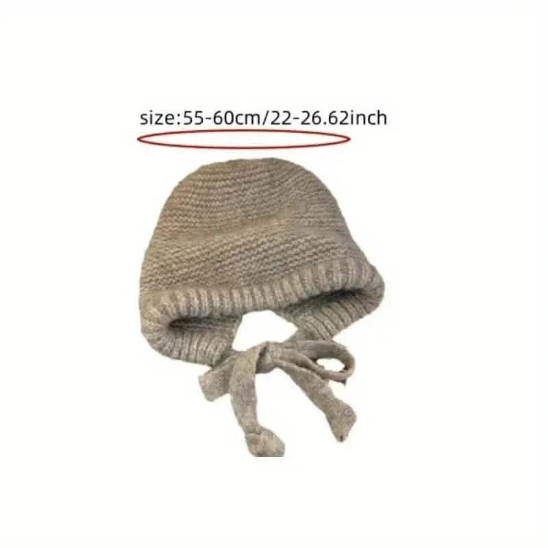 Winter Wool Knitted Hat Unisex Winter Striped Beanie with Ear Flaps Hats - Tophatter Daily Deals