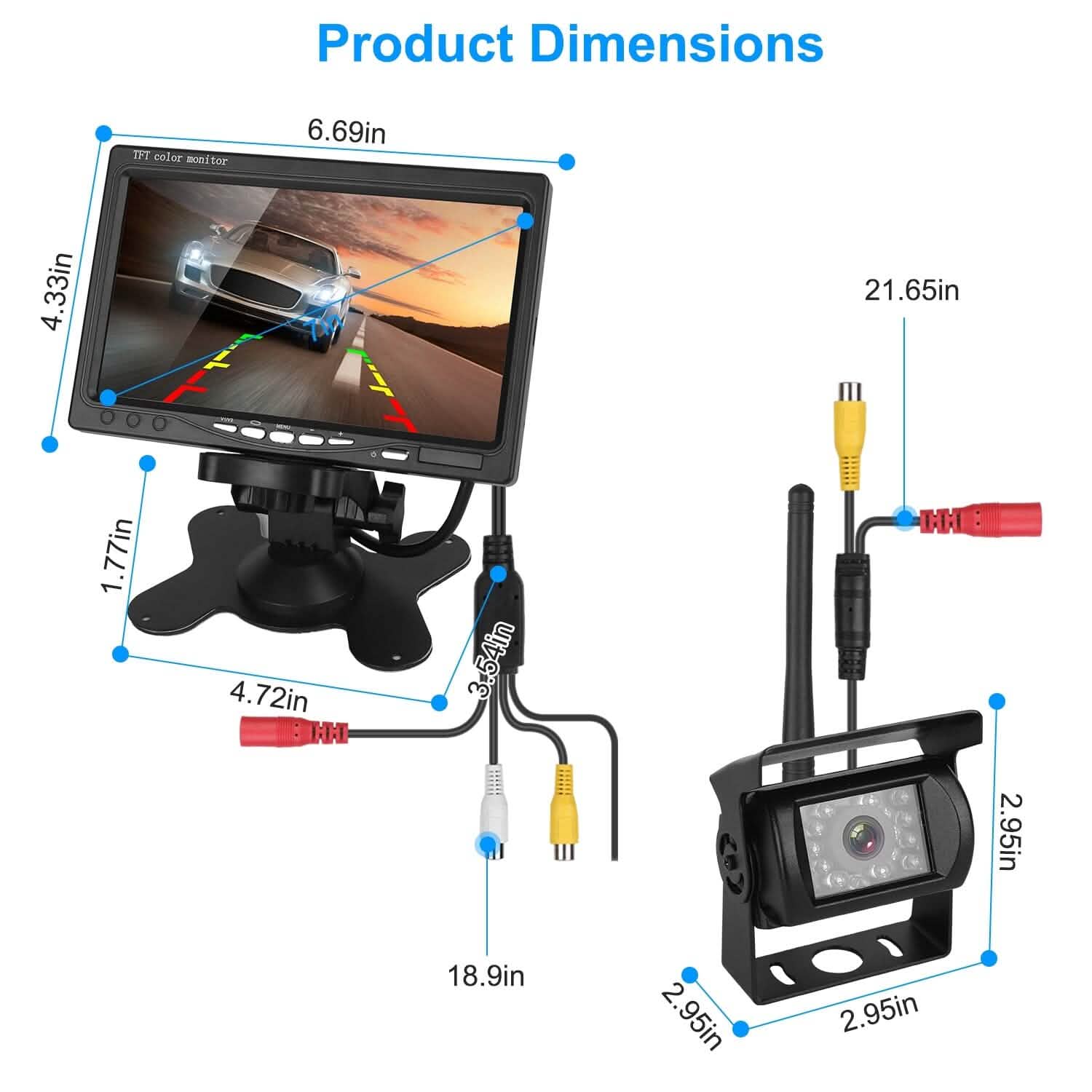 Wireless Backup Camera System Vehicle Rear View Monitor Kit Automotive - Tophatter Daily Deals