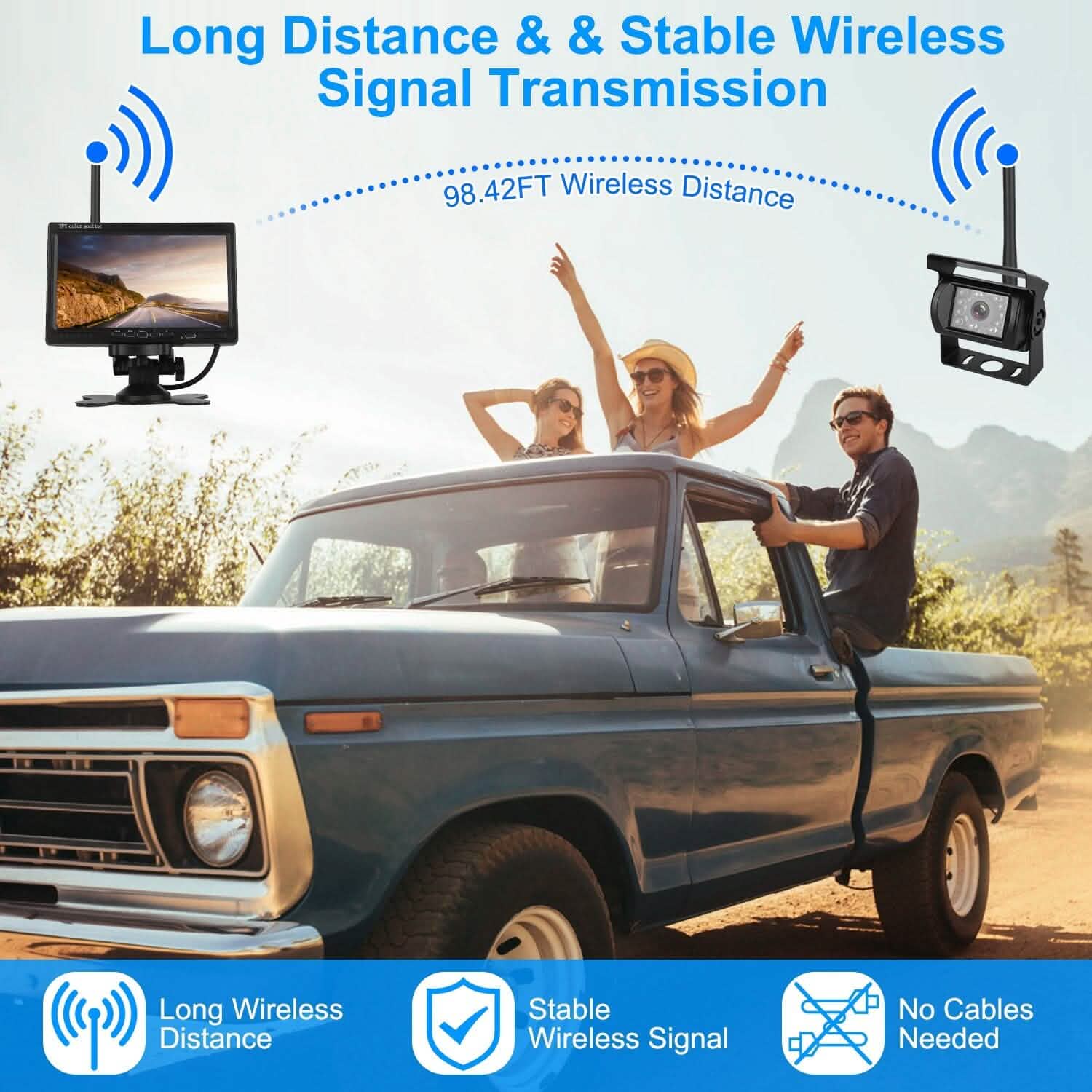 Wireless Backup Camera System Vehicle Rear View Monitor Kit Automotive - Tophatter Daily Deals