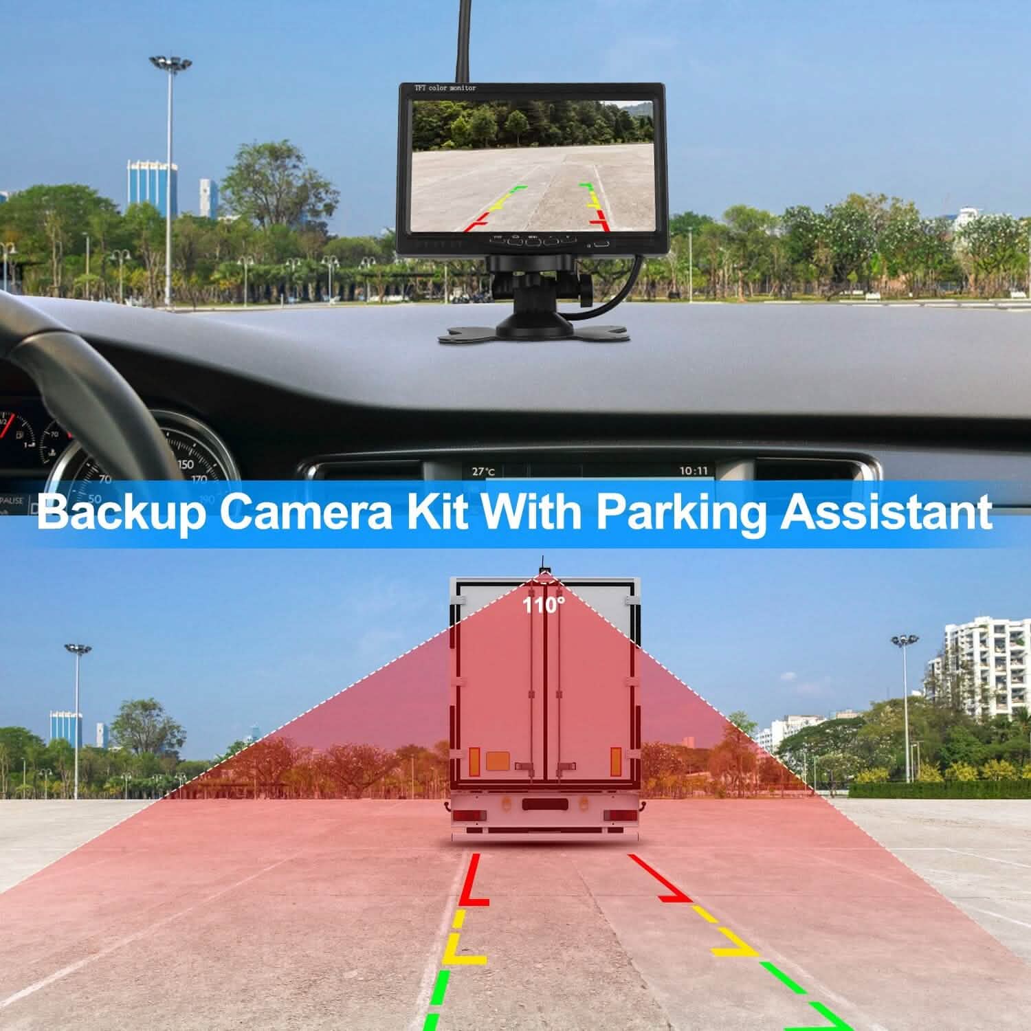 Wireless Backup Camera System Vehicle Rear View Monitor Kit Automotive - Tophatter Daily Deals