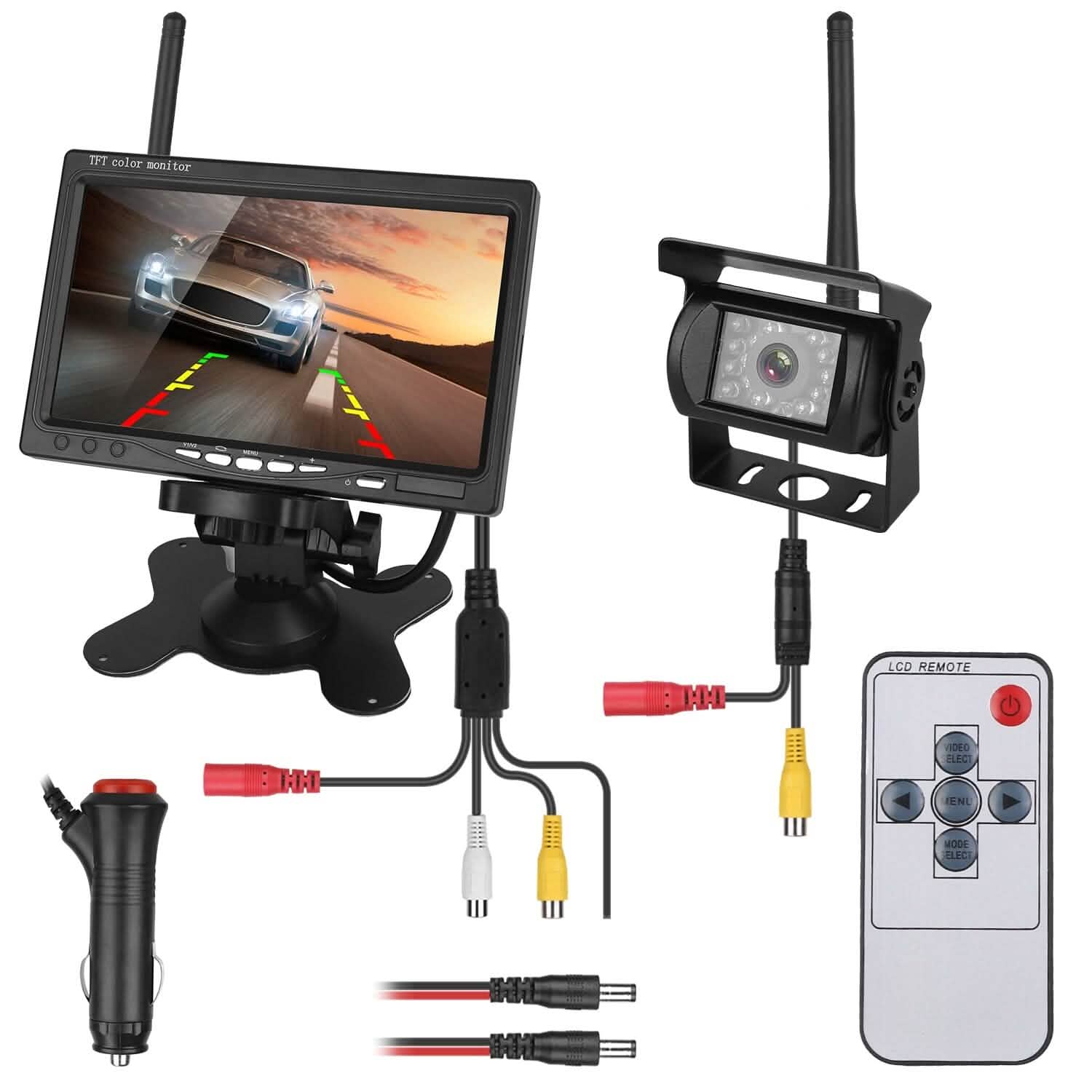 Wireless Backup Camera System Vehicle Rear View Monitor Kit Automotive - Tophatter Daily Deals