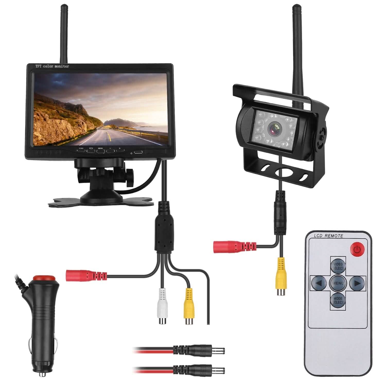 Wireless Backup Camera System Vehicle Rear View Monitor Kit Automotive - Tophatter Daily Deals