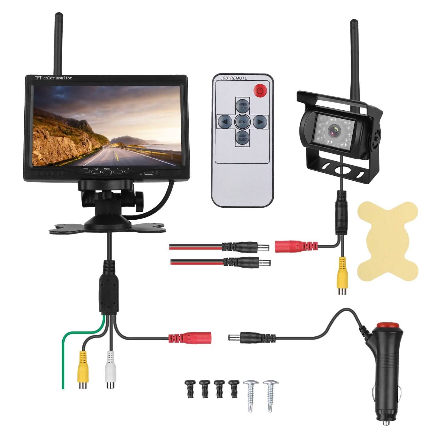 Wireless Backup Camera System Vehicle Rear View Monitor Kit Automotive - Tophatter Daily Deals