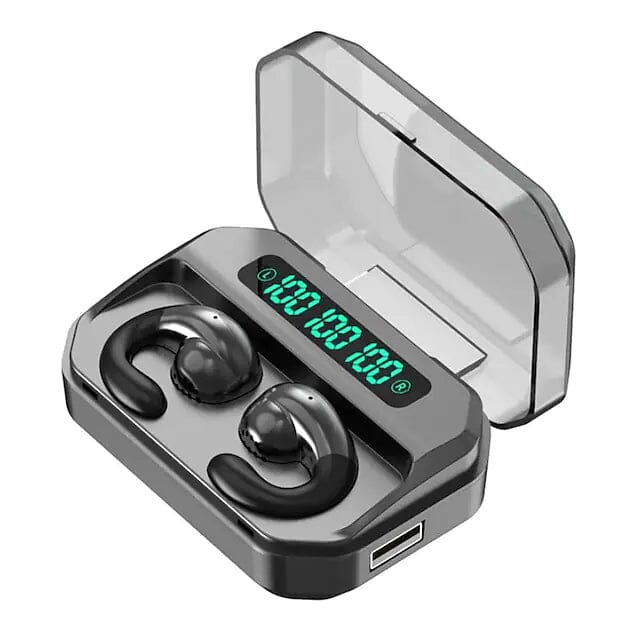 Wireless Bluetooth 5.0 Headphones Sports Ear Clips Black In-Ear Headphones - Tophatter Daily Deals