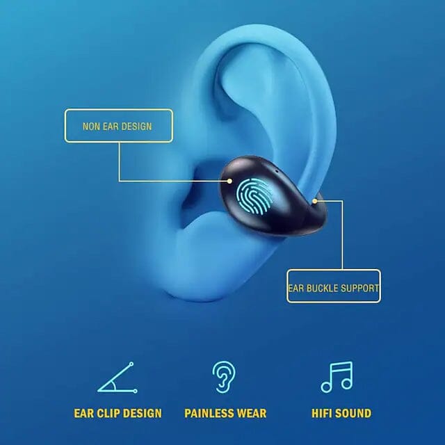 Wireless Bluetooth 5.0 Headphones Sports Ear Clips In-Ear Headphones - Tophatter Daily Deals