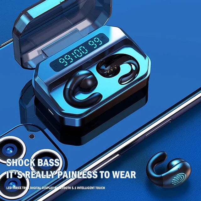 Wireless Bluetooth 5.0 Headphones Sports Ear Clips In-Ear Headphones - Tophatter Daily Deals