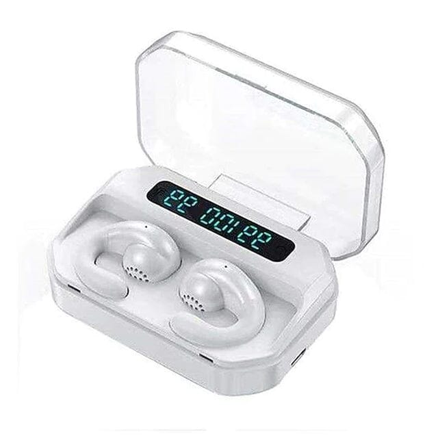 Wireless Bluetooth 5.0 Headphones Sports Ear Clips White In-Ear Headphones - Tophatter Daily Deals