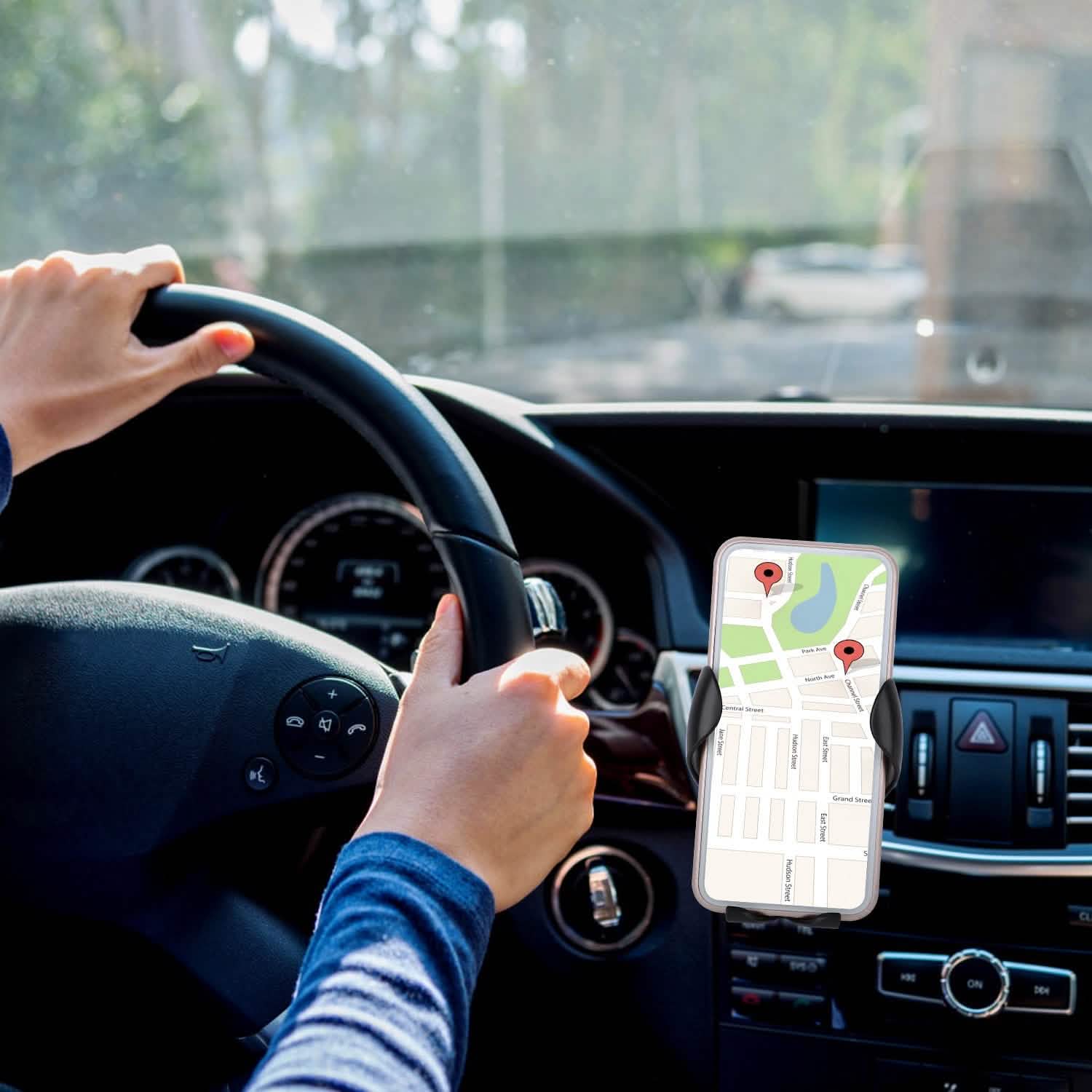 Wireless Car Charger 15W Qi Fast Charging Car Mount Automotive - Tophatter Daily Deals