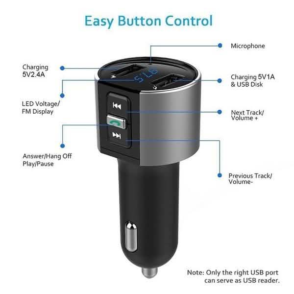Wireless Car Mp3 FM Transmitter USB Charger Phone Chargers - Tophatter Daily Deals
