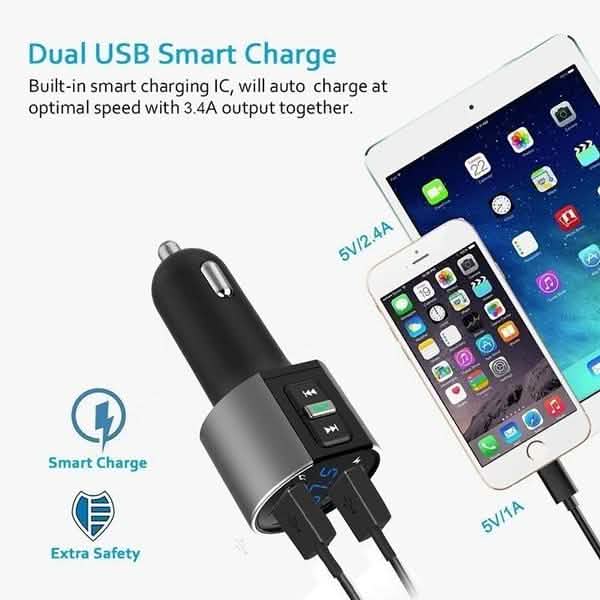 Wireless Car Mp3 FM Transmitter USB Charger Phone Chargers - Tophatter Daily Deals