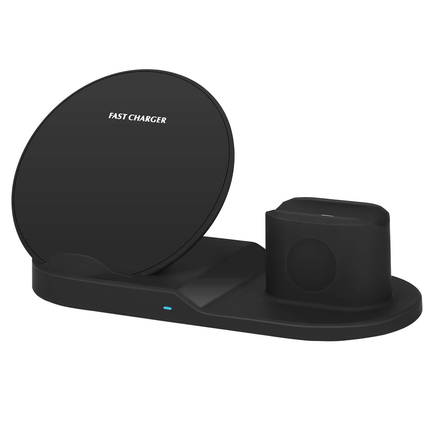 Wireless Charger 10W Fast Charging Station Black Mobile Accessories - Tophatter Daily Deals