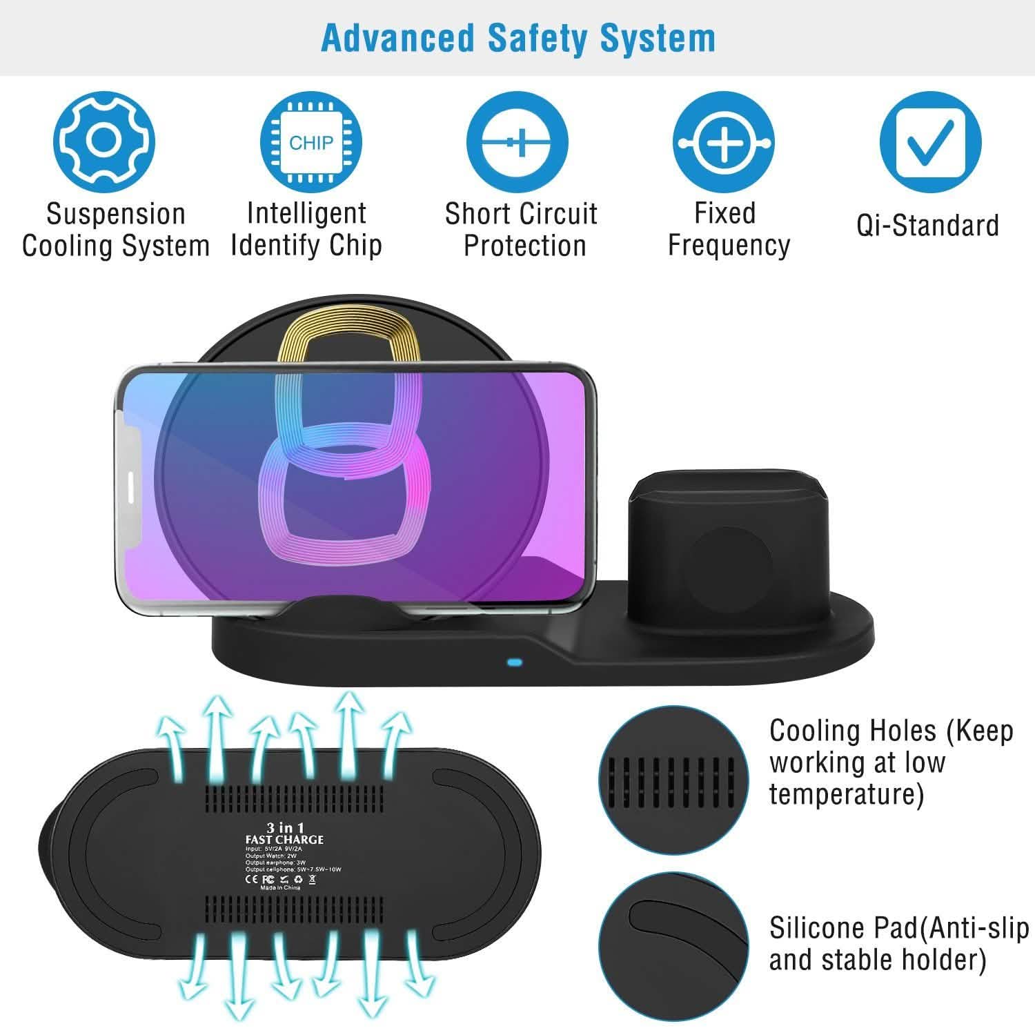 Wireless Charger 10W Fast Charging Station Mobile Accessories - Tophatter Daily Deals