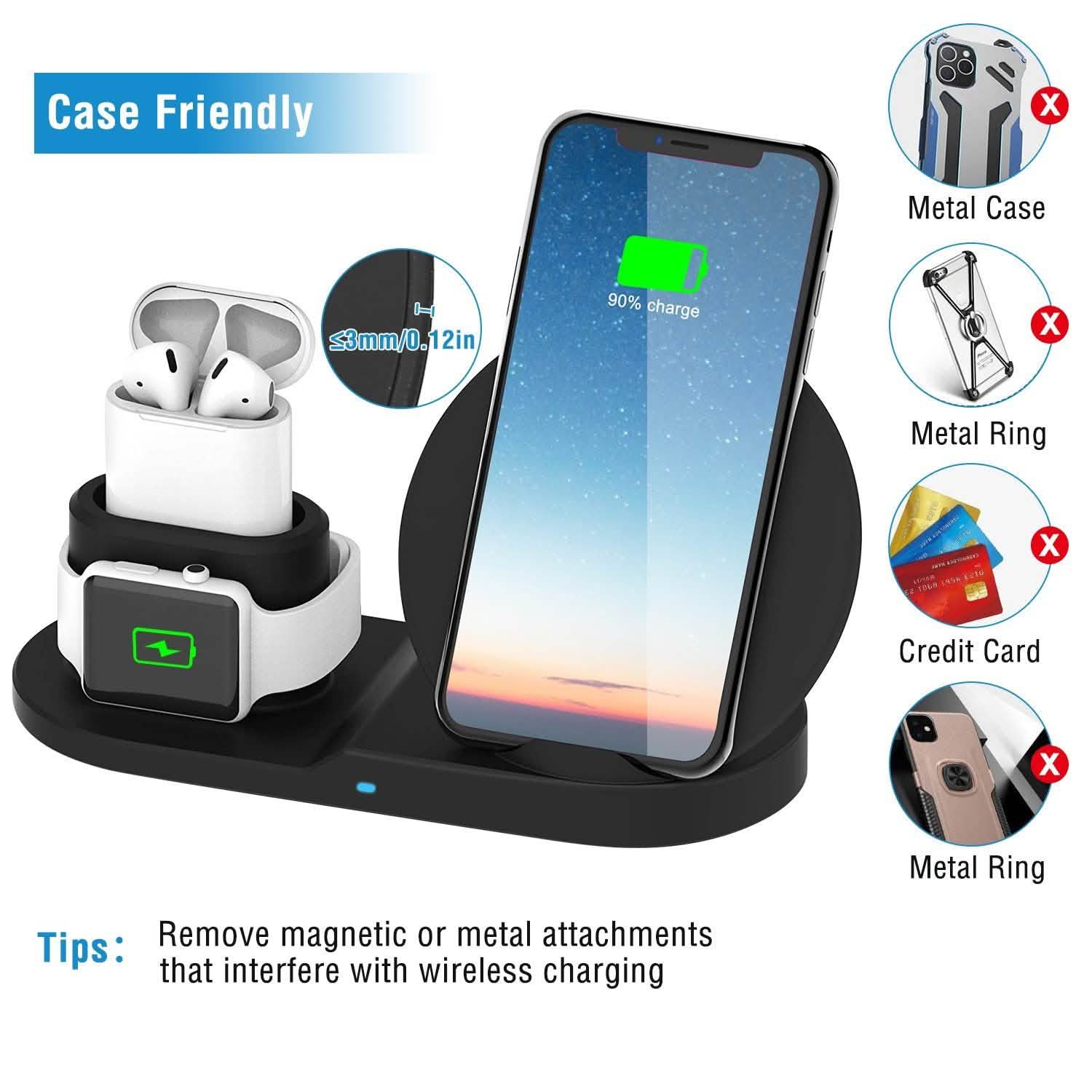 Wireless Charger 10W Fast Charging Station Mobile Accessories - Tophatter Daily Deals