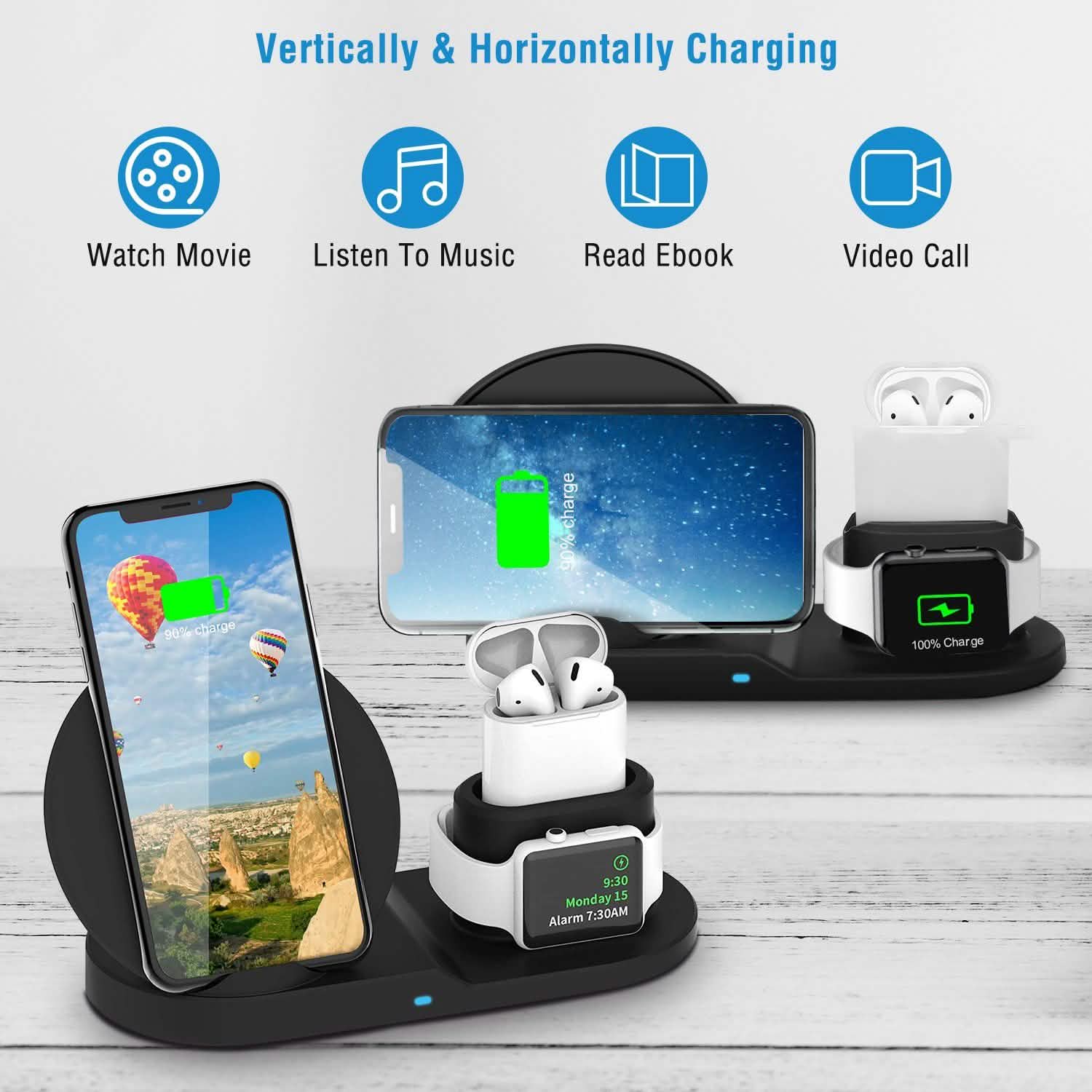 Wireless Charger 10W Fast Charging Station Mobile Accessories - Tophatter Daily Deals