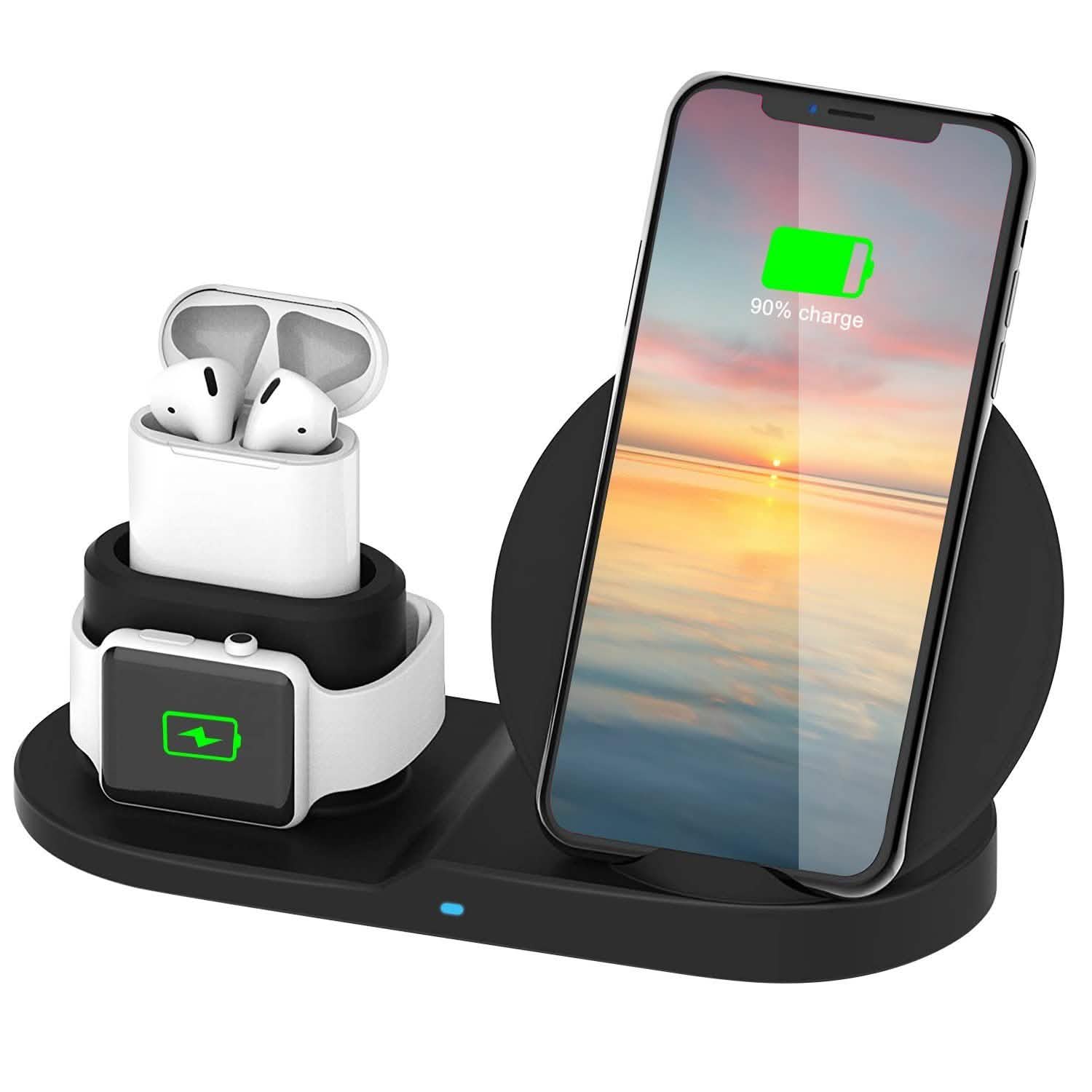 Wireless Charger 10W Fast Charging Station Mobile Accessories - Tophatter Daily Deals