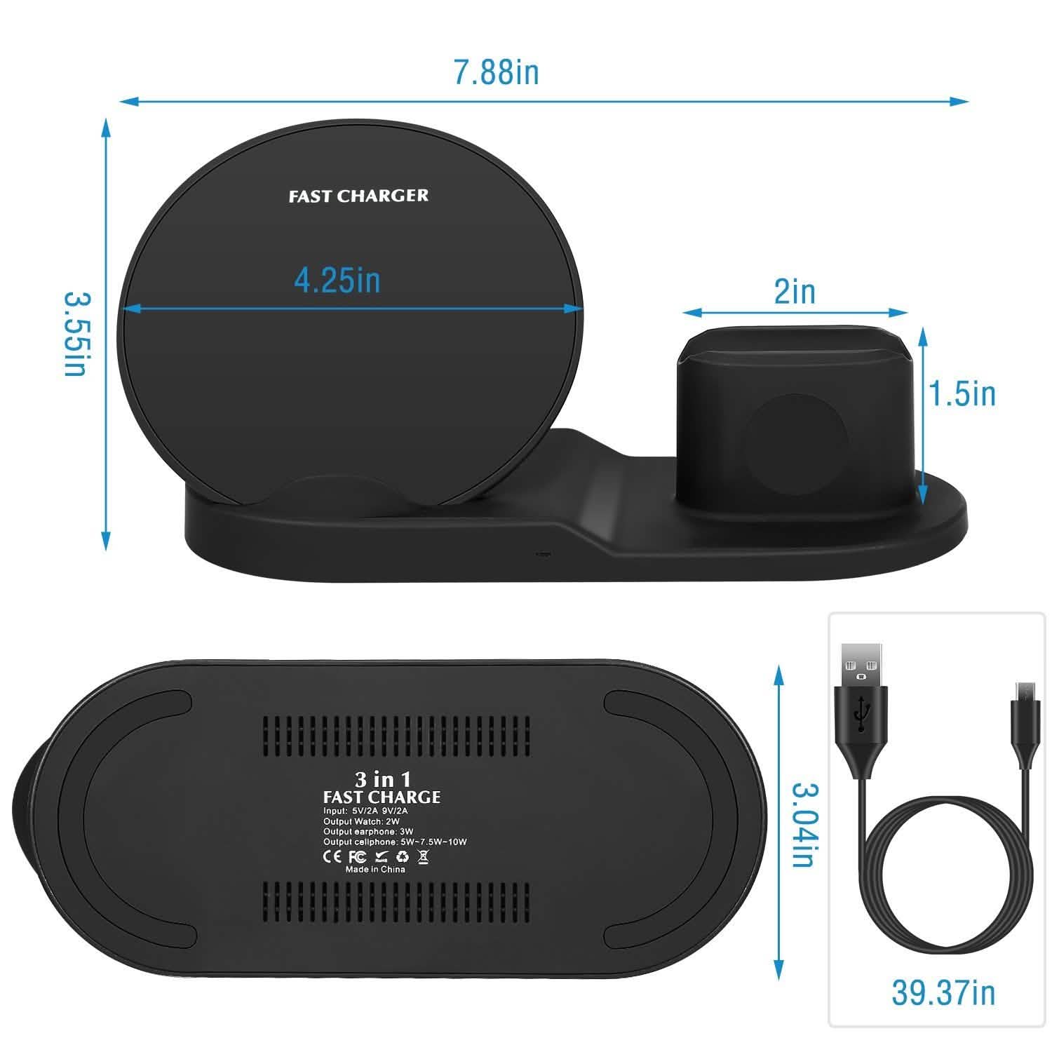 Wireless Charger 10W Fast Charging Station Mobile Accessories - Tophatter Daily Deals