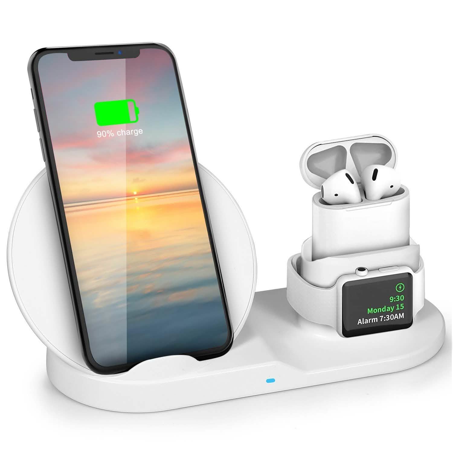Wireless Charger 10W Fast Charging Station Mobile Accessories - Tophatter Daily Deals