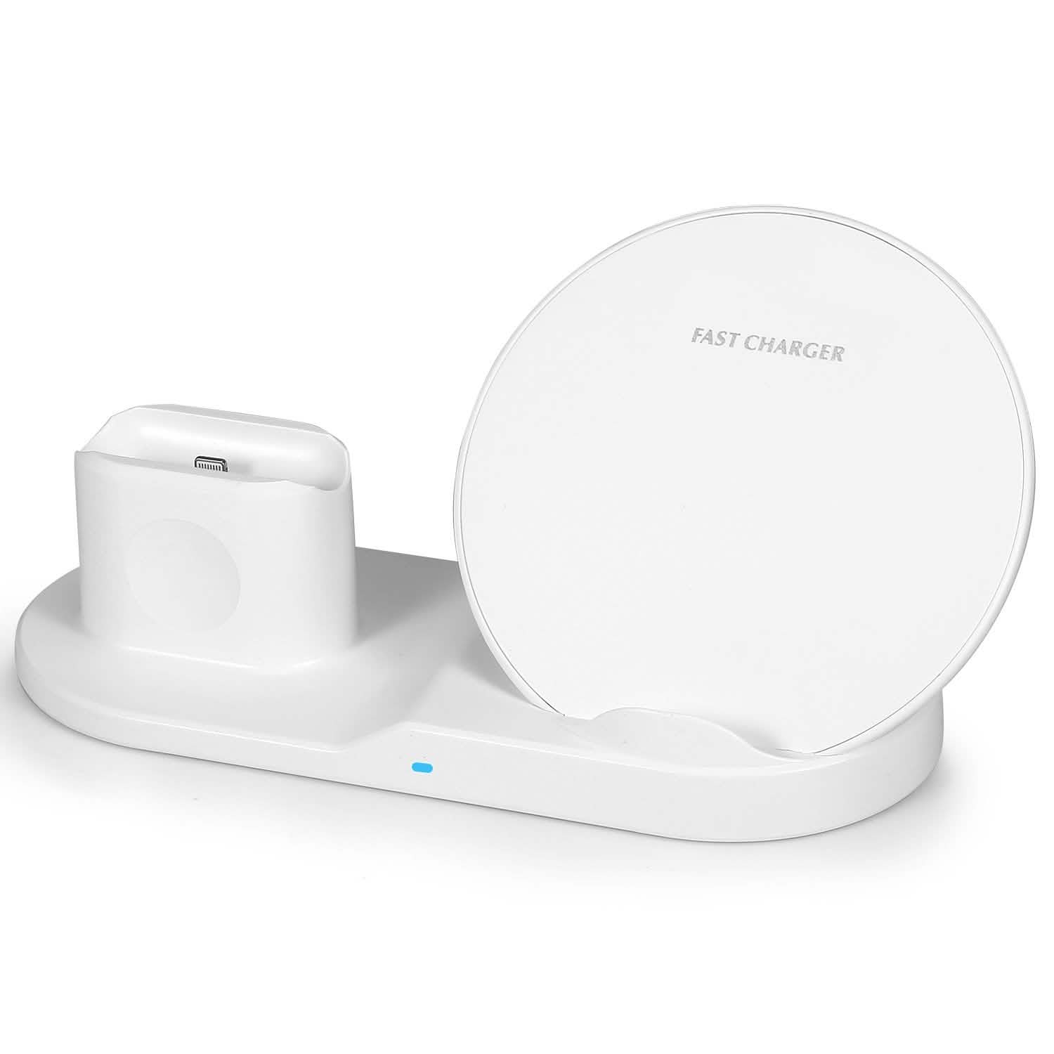 Wireless Charger 10W Fast Charging Station White Mobile Accessories - Tophatter Daily Deals