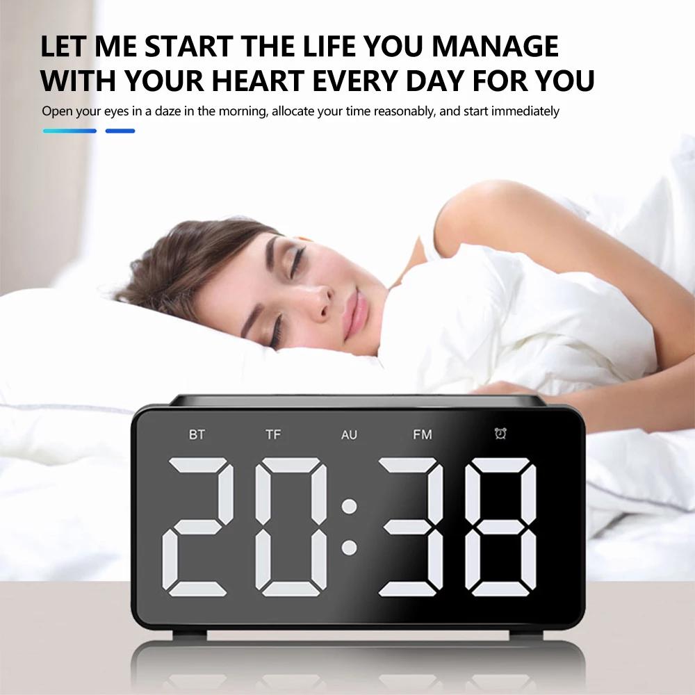 Wireless Charger Alarm Clock Bluetooth Speaker LED Smart Digital Clock Wireless Charger - Tophatter Daily Deals