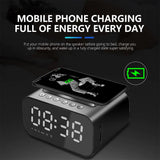 Wireless Charger Alarm Clock Bluetooth Speaker LED Smart Digital Clock Wireless Charger - Tophatter Daily Deals