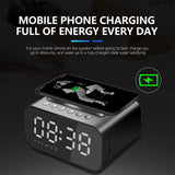 Wireless Charger Alarm Clock Bluetooth Speaker LED Smart Digital Clock Phone Chargers - Tophatter Daily Deals