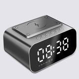 Wireless Charger Alarm Clock Bluetooth Speaker LED Smart Digital Clock Wireless Charger - Tophatter Daily Deals