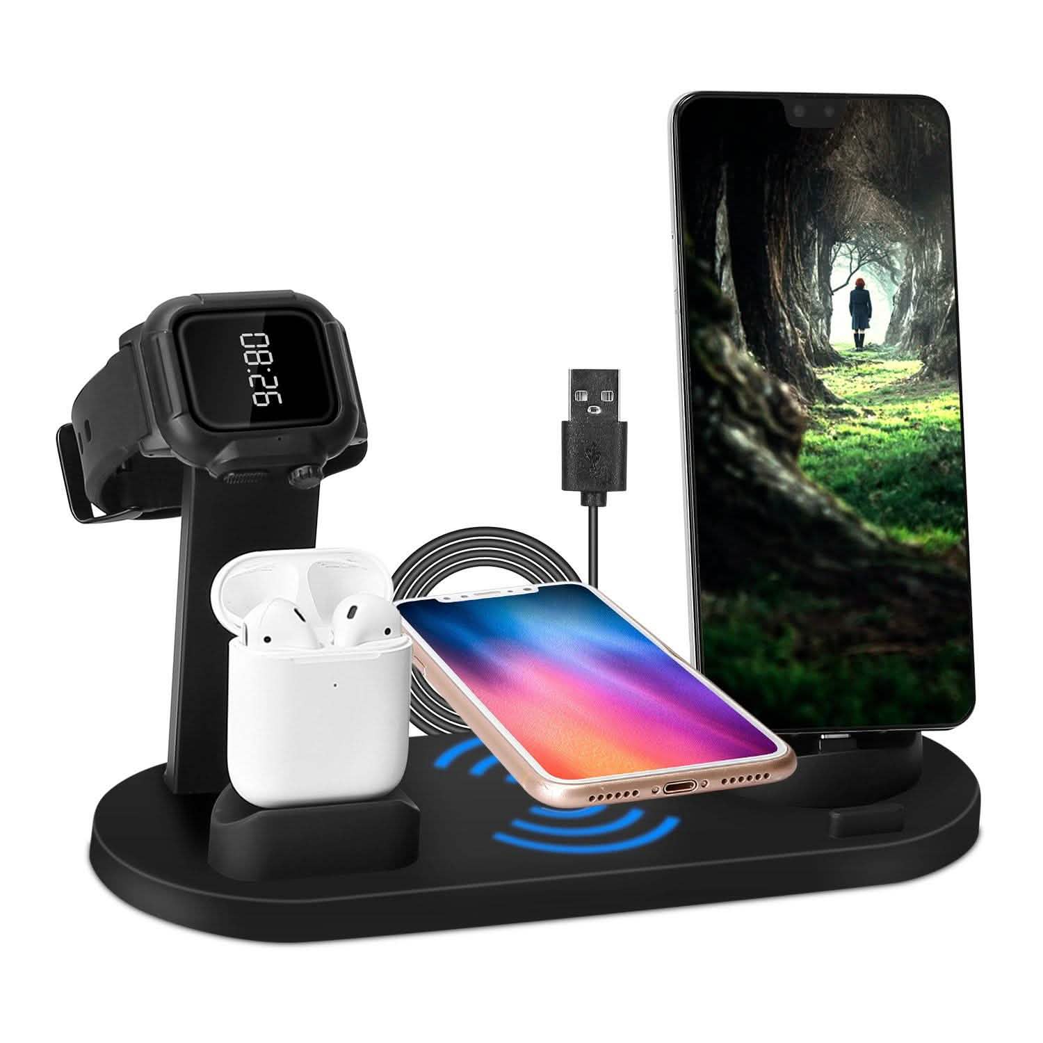 Wireless Charger Dock 4-in-1 10W Mobile Accessories - Tophatter Daily Deals
