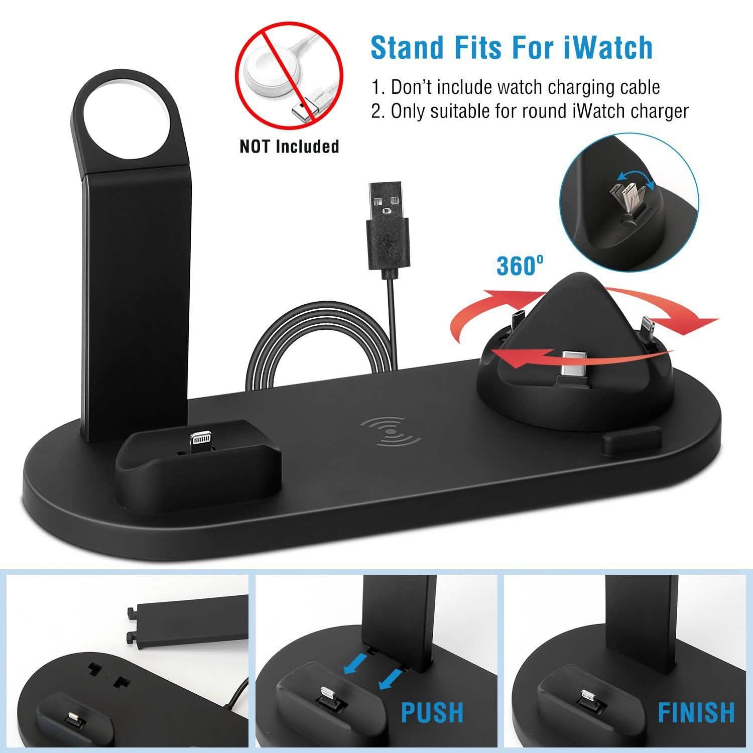 Wireless Charger Dock 4-in-1 10W Mobile Accessories - Tophatter Daily Deals