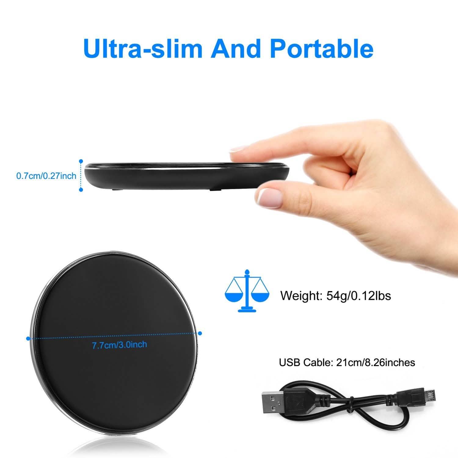 Wireless Charger Qi-Certified Ultra Slim 5W Charging Pad Mobile Accessories - Tophatter Daily Deals