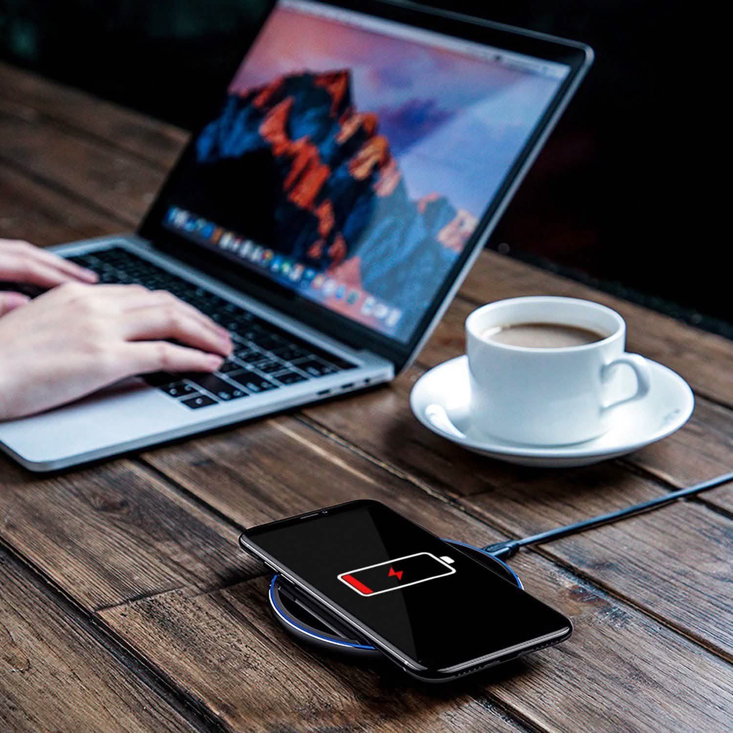 Wireless Charger Qi-Certified Ultra Slim 5W Charging Pad Mobile Accessories - Tophatter Daily Deals