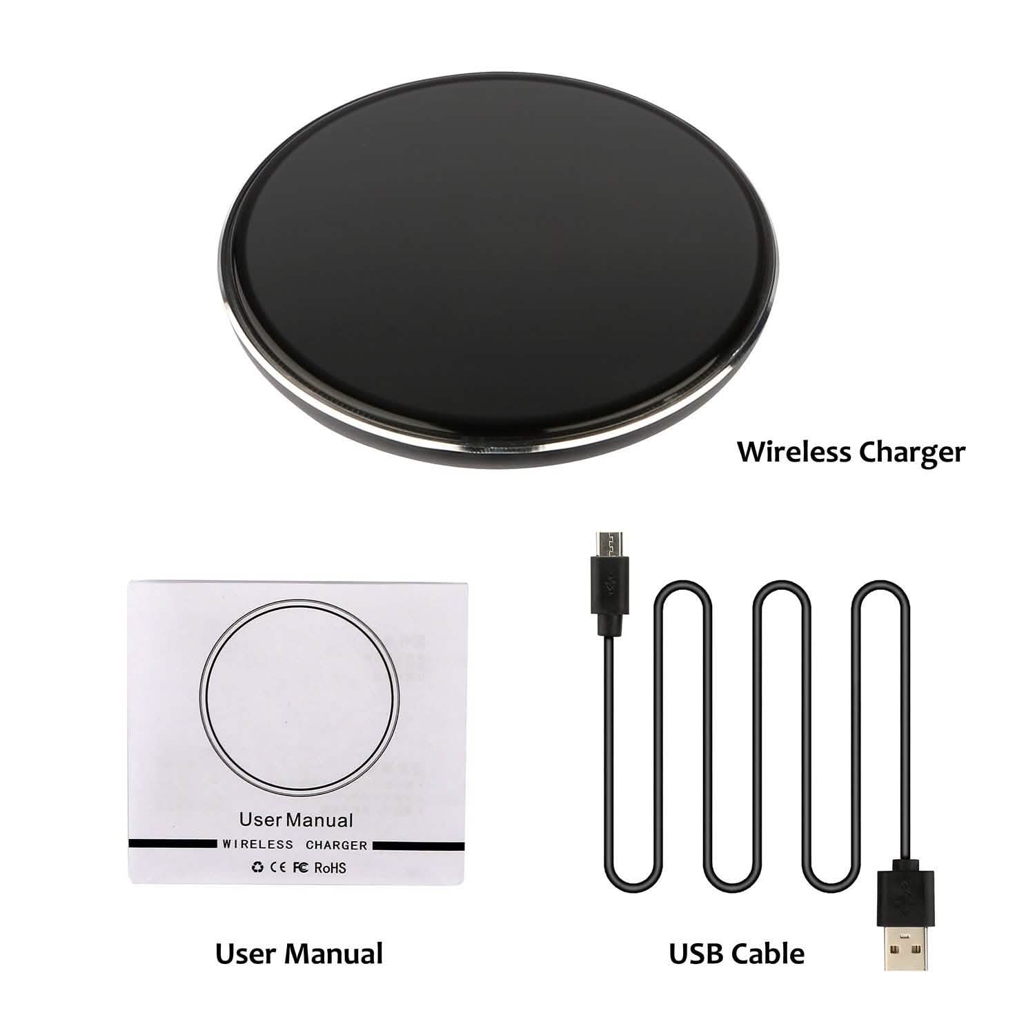 Wireless Charger Qi-Certified Ultra Slim 5W Charging Pad Mobile Accessories - Tophatter Daily Deals