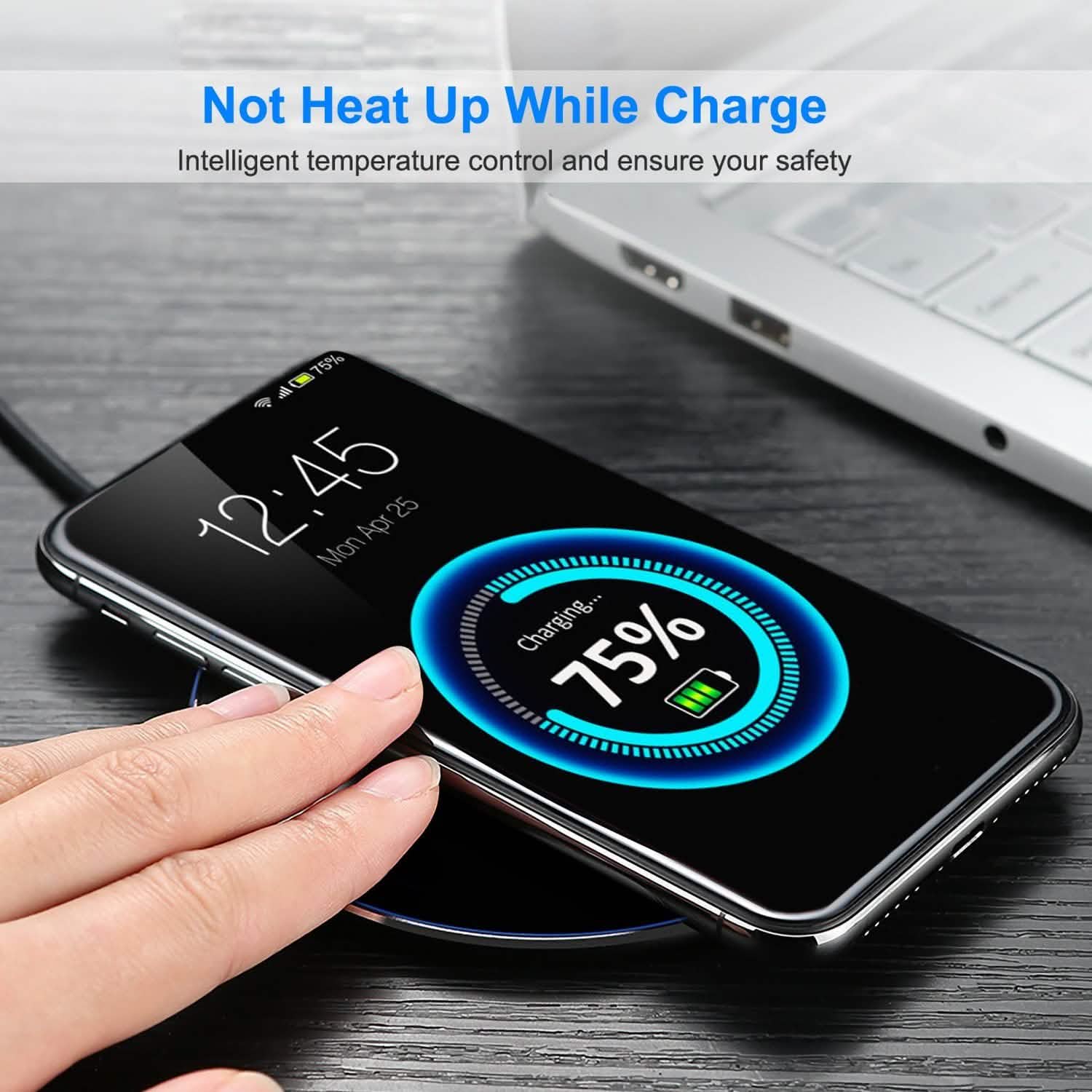 Wireless Charger Qi-Certified Ultra Slim 5W Charging Pad Mobile Accessories - Tophatter Daily Deals