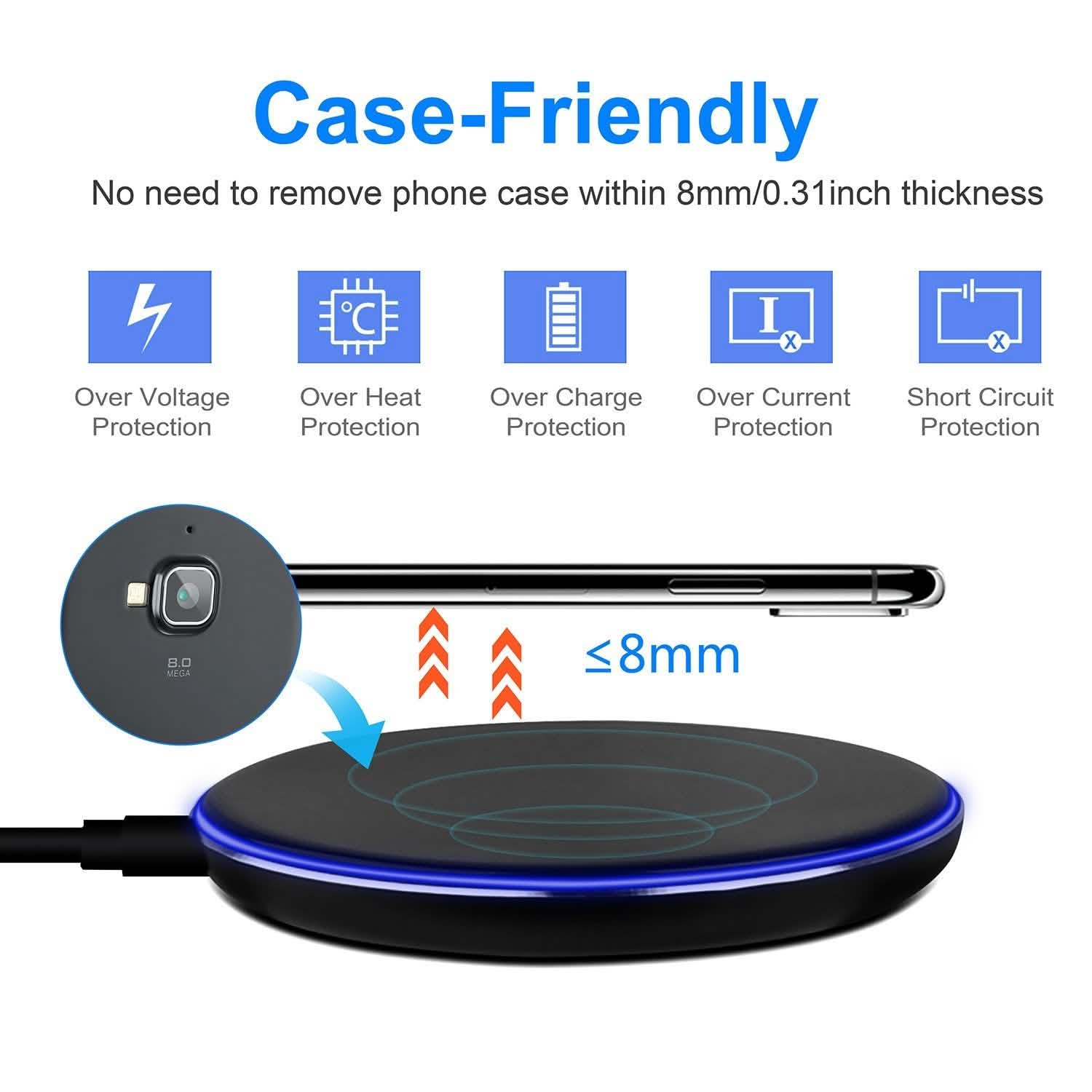 Wireless Charger Qi-Certified Ultra Slim 5W Charging Pad Mobile Accessories - Tophatter Daily Deals