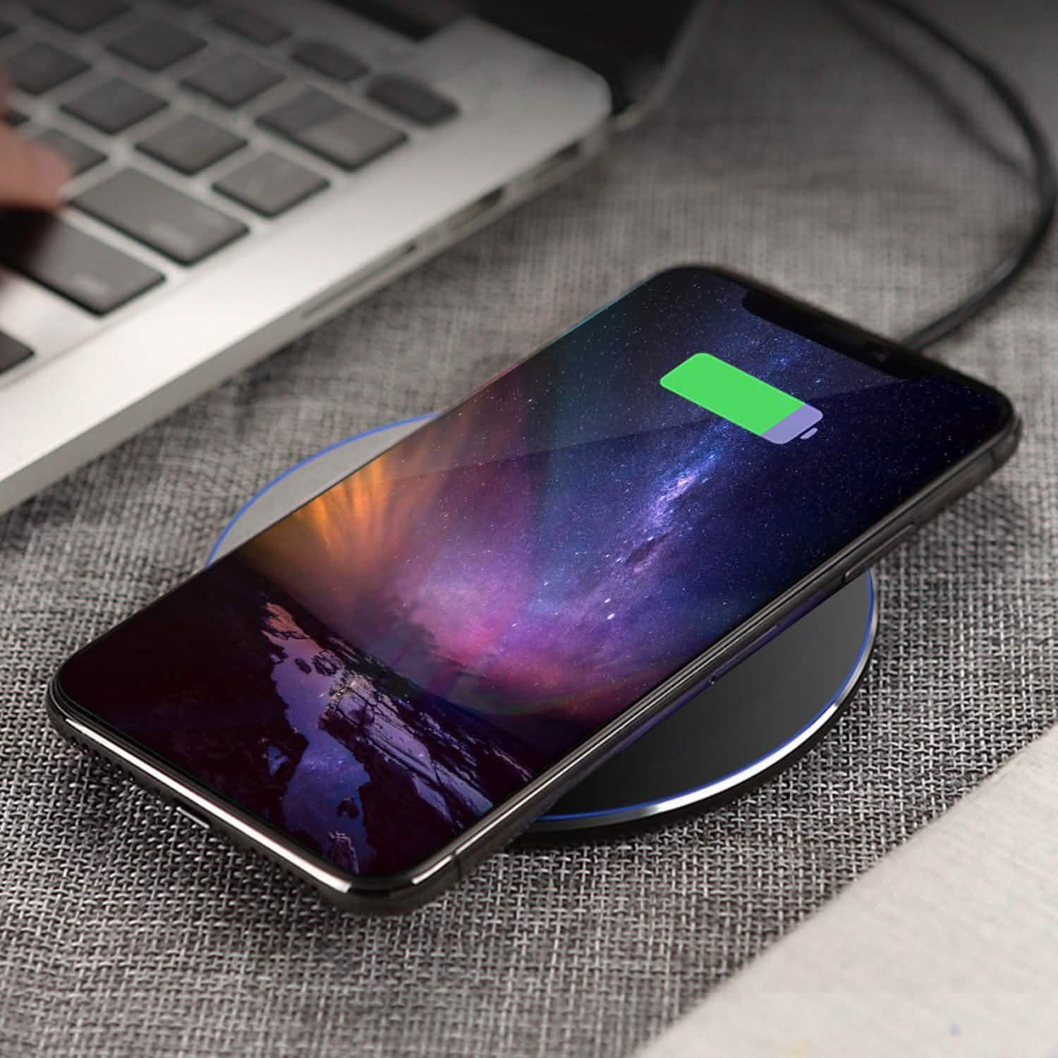 Wireless Charger Qi-Certified Ultra Slim 5W Charging Pad Mobile Accessories - Tophatter Daily Deals