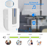 Wireless Doorbell Rings 1000FT with 1 Plug Receiver Chimes Household Appliances - Tophatter Daily Deals