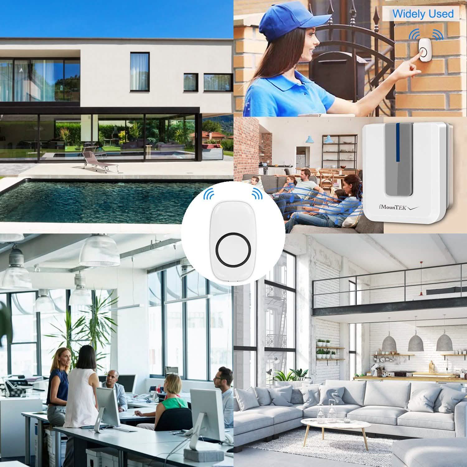 Wireless Doorbell Rings 1000FT with 1 Plug Receiver Chimes Household Appliances - Tophatter Daily Deals