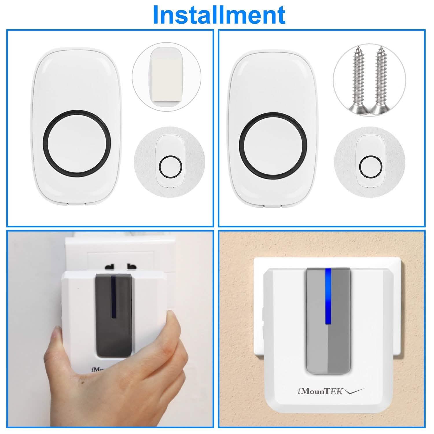 Wireless Doorbell Rings 1000FT with 1 Plug Receiver Chimes Household Appliances - Tophatter Daily Deals