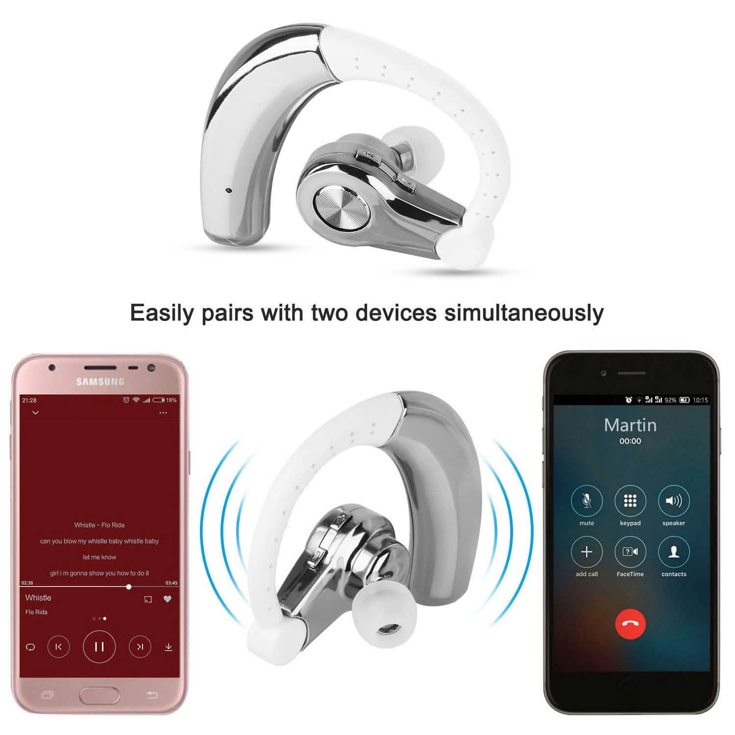 Wireless Earpiece Right with Mic Earhook Mobile Accessories - Tophatter Daily Deals