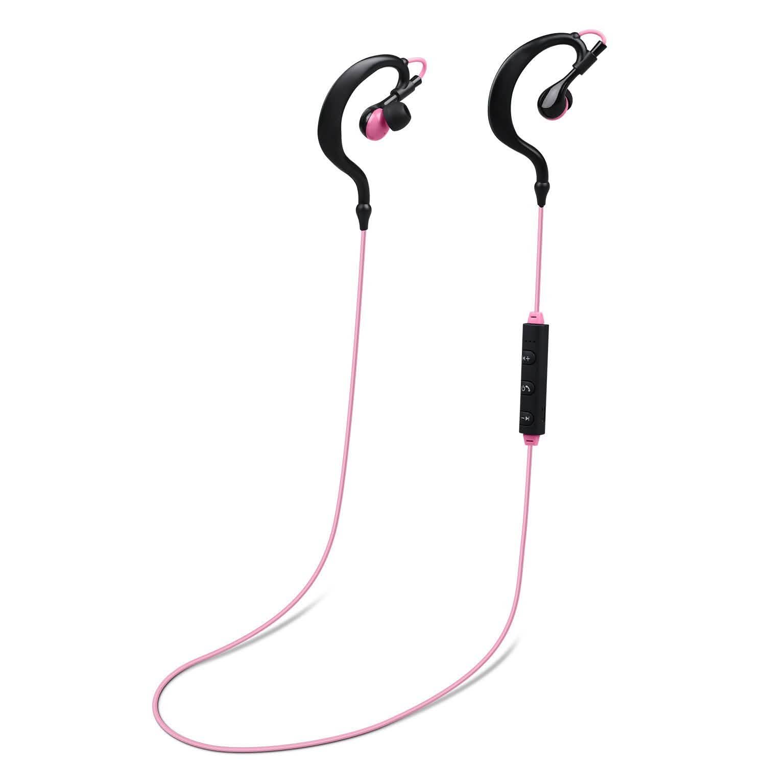 Wireless Headsets v4.1 Sport In-Ear Stereo Headphones Pink Headphones - Tophatter Daily Deals