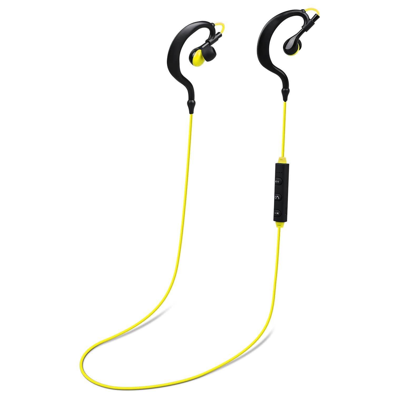 Wireless Headsets v4.1 Sport In-Ear Stereo Headphones Yellow Headphones - Tophatter Daily Deals
