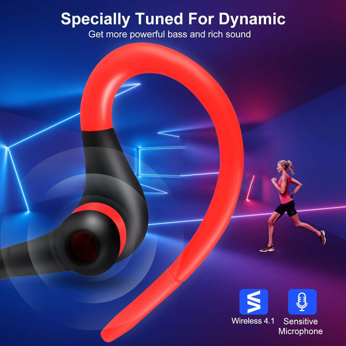 Wireless Headsets V4.1 Sport In-Ear Stereo Headphones In-Ear Headphones - Tophatter Daily Deals