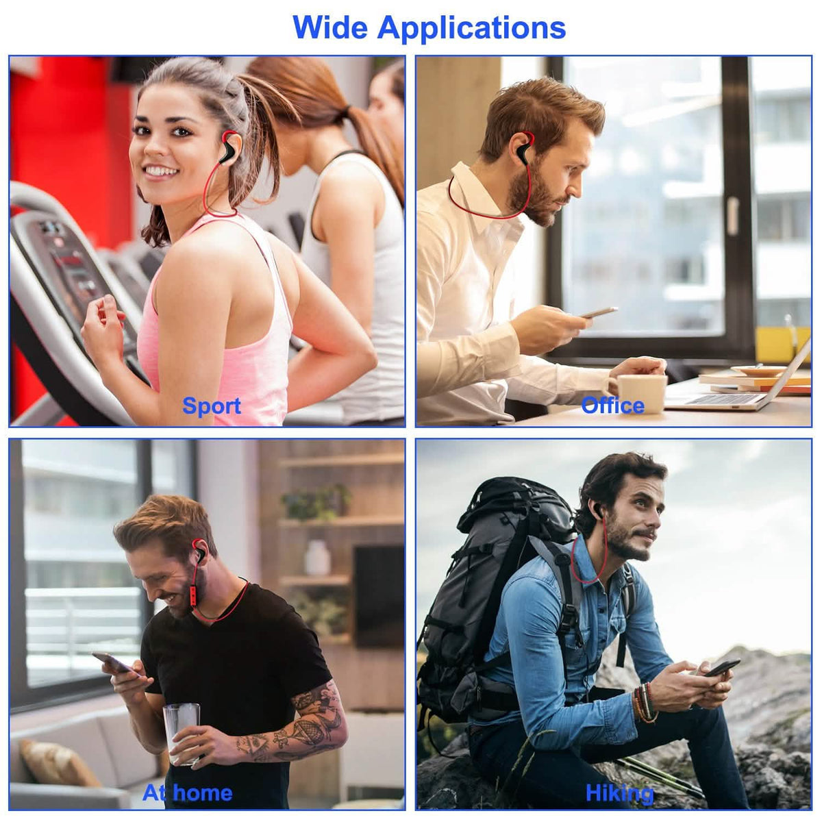 Wireless Headsets V4.1 Sport In-Ear Stereo Headphones In-Ear Headphones - Tophatter Daily Deals