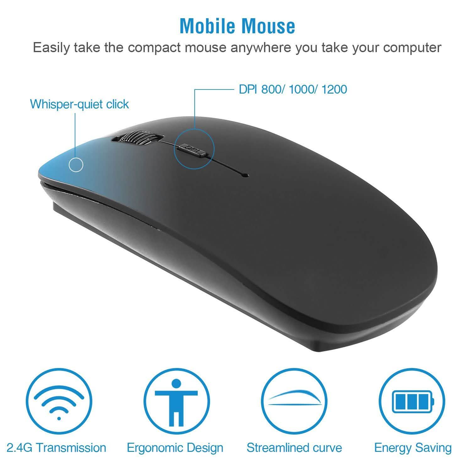 Wireless Keyboard and Mouse 2.4GHz Multimedia Mini Keyboard & Mouse Computer Accessories - Tophatter Daily Deals