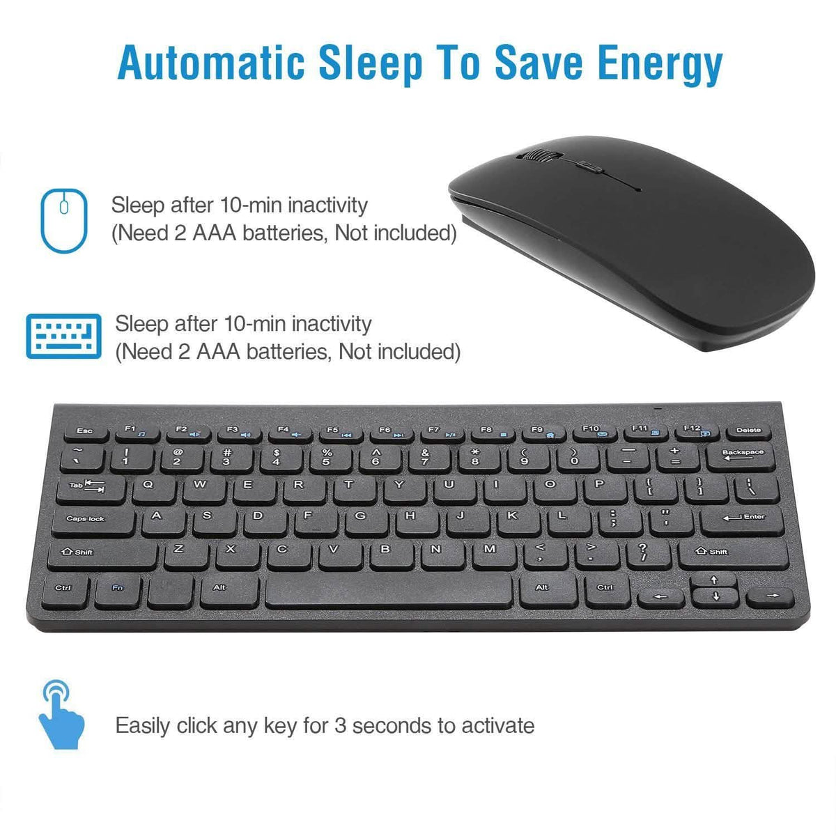 Wireless Keyboard and Mouse 2.4GHz Multimedia Mini Keyboard & Mouse Computer Accessories - Tophatter Daily Deals