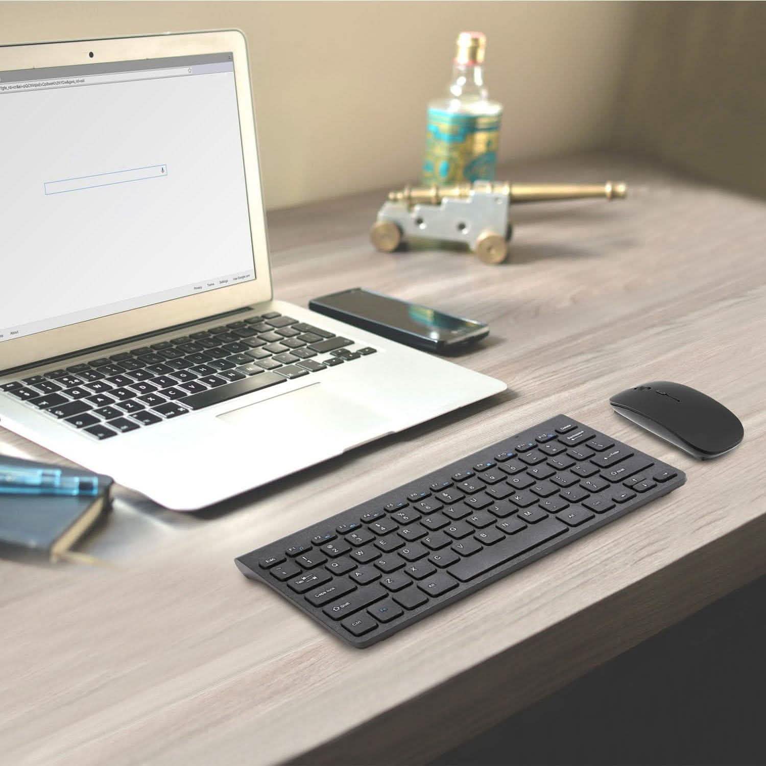 Wireless Keyboard and Mouse 2.4GHz Multimedia Mini Keyboard & Mouse Computer Accessories - Tophatter Daily Deals