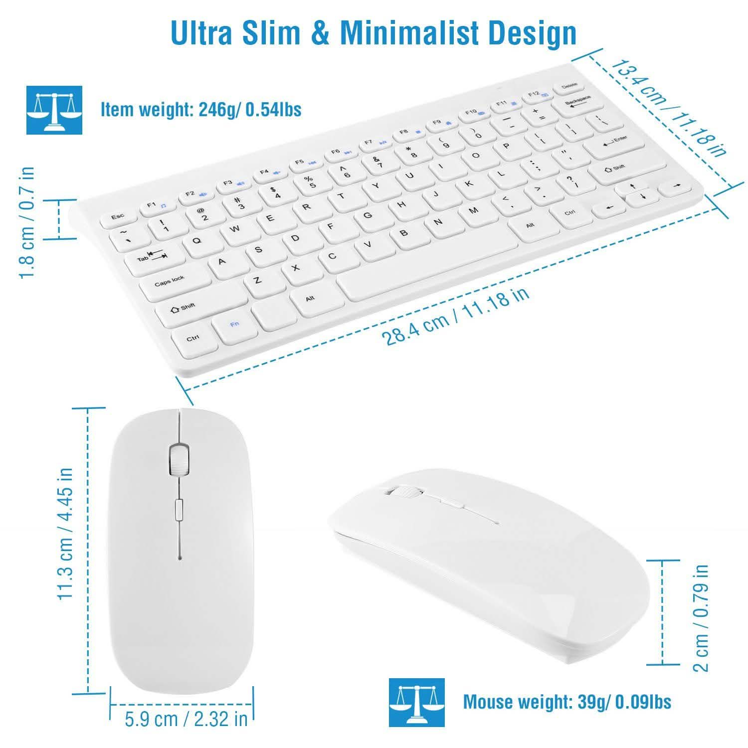 Wireless Keyboard and Mouse 2.4GHz Multimedia Mini Keyboard & Mouse Computer Accessories - Tophatter Daily Deals
