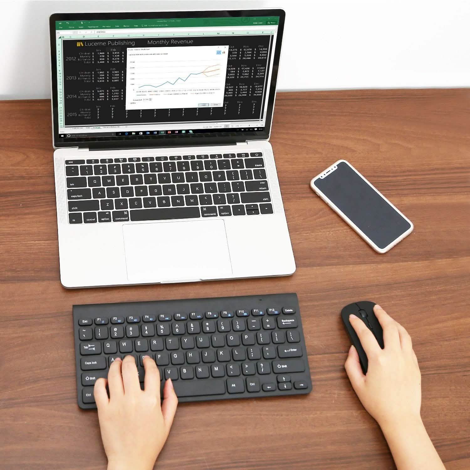 Wireless Keyboard and Mouse 2.4GHz Multimedia Mini Keyboard & Mouse Computer Accessories - Tophatter Daily Deals