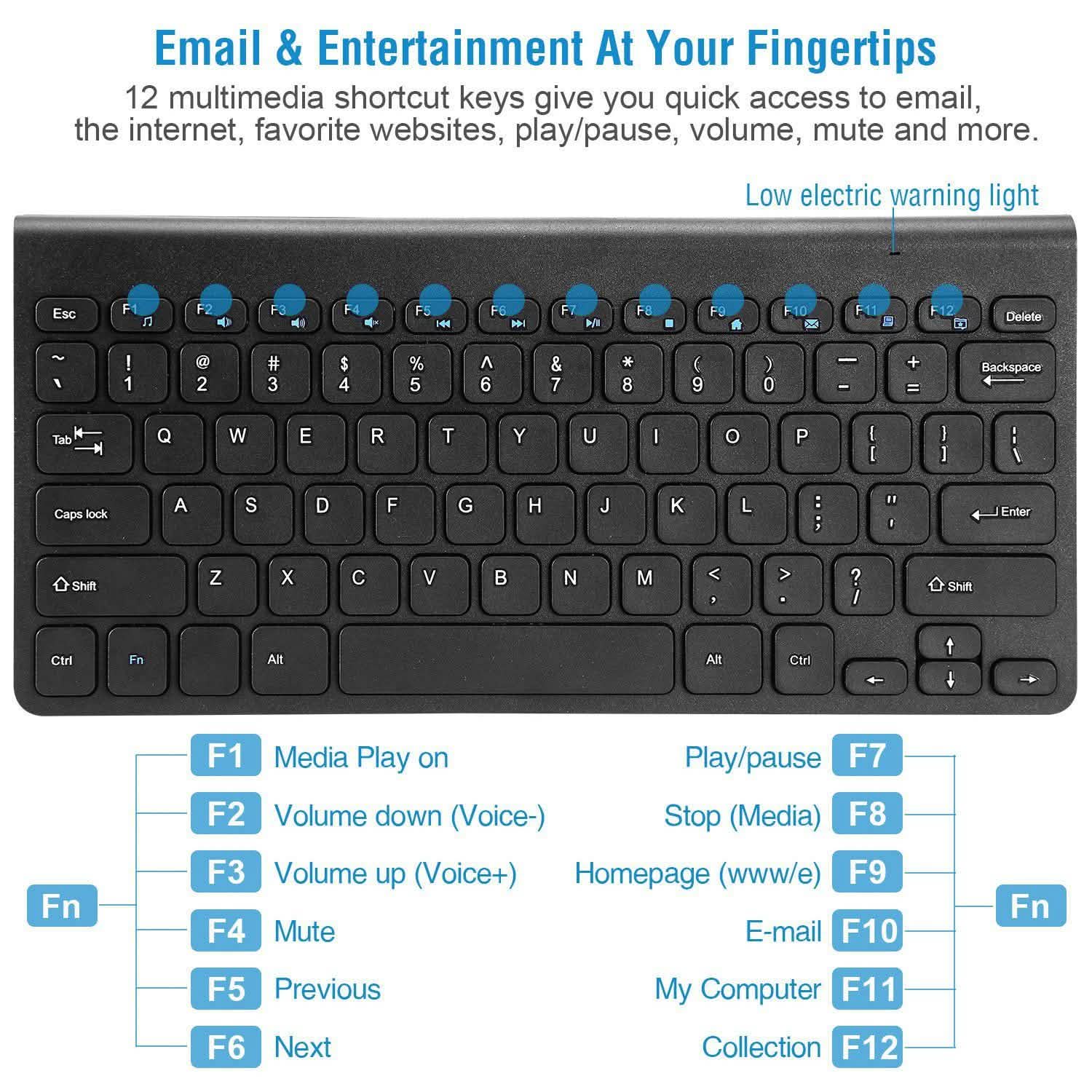 Wireless Keyboard and Mouse 2.4GHz Multimedia Mini Keyboard & Mouse Computer Accessories - Tophatter Daily Deals