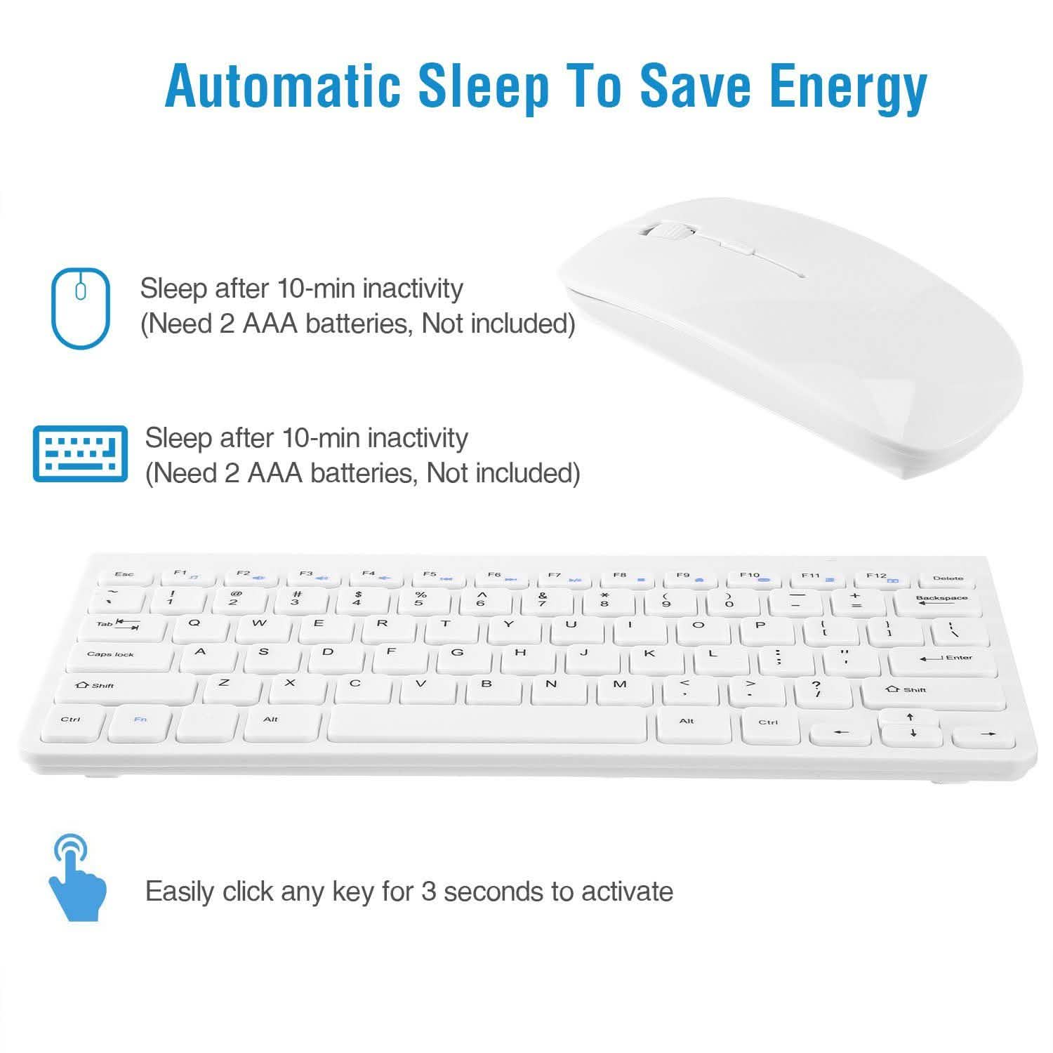 Wireless Keyboard and Mouse 2.4GHz Multimedia Mini Keyboard & Mouse Computer Accessories - Tophatter Daily Deals